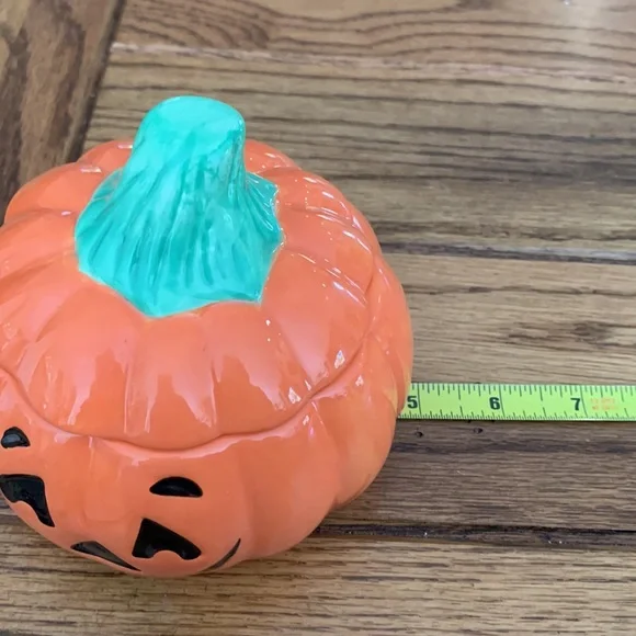 Pumpkin candle jar with topper - Picture 6 of 9